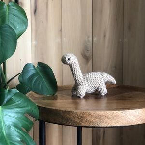 NWT Handmade Crochet Dinosaur Plush in Natural